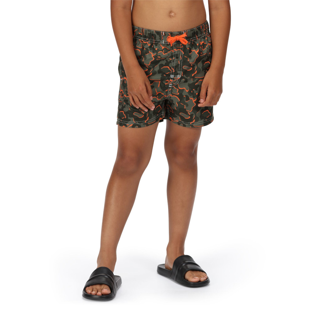Product image of Regatta Boys Skander II Camoflauge Quick Dry Swim Shorts 3-4 Years - Waist 53-54cm (Height 98-104cm)