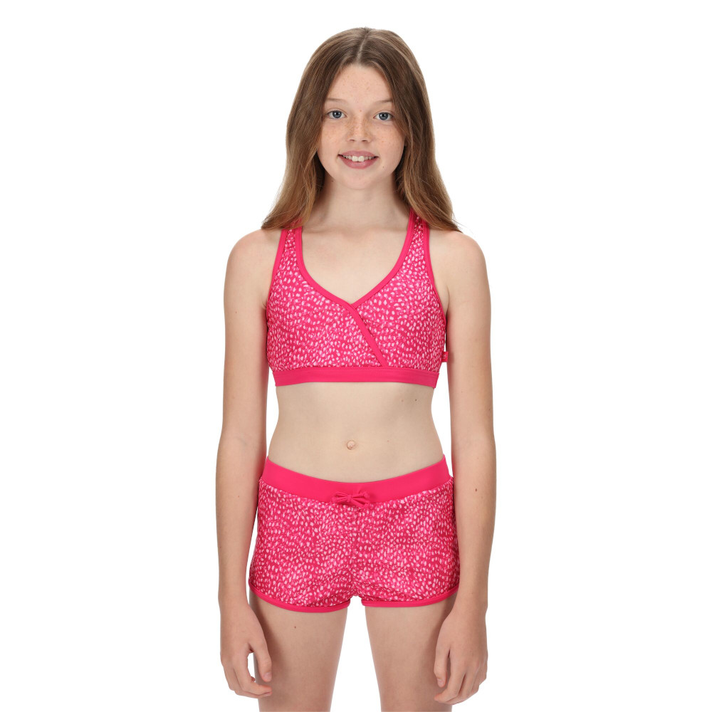 Regatta Girls Hosanna Racer Back Printed Bikini Swim Top 5-6 Years - Chest 59-61cm (Height 110-116cm)