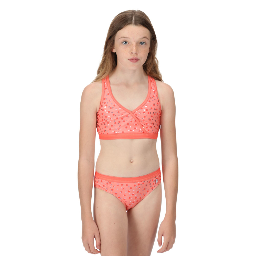 Regatta Girls Hosanna Racer Back Printed Bikini Swim Top 9-10 Years - Chest 69-73cm (Height 135-140cm)