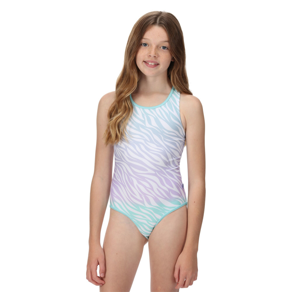 Regatta Girls Tanvi Printed Summer Swimming Costume 3-4 Years - Chest 55-57cm (Height 98-104cm)