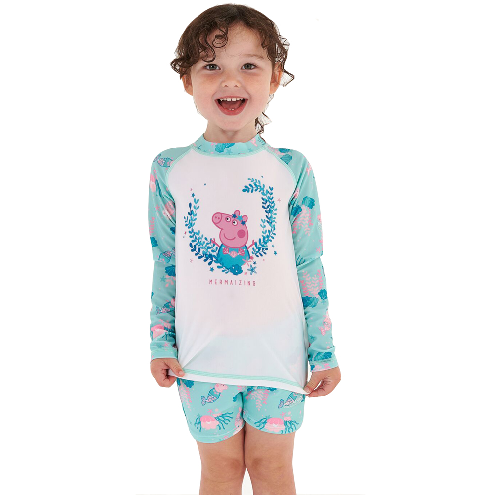 Image of Kids' Peppa Pig Rash Suit, Blue