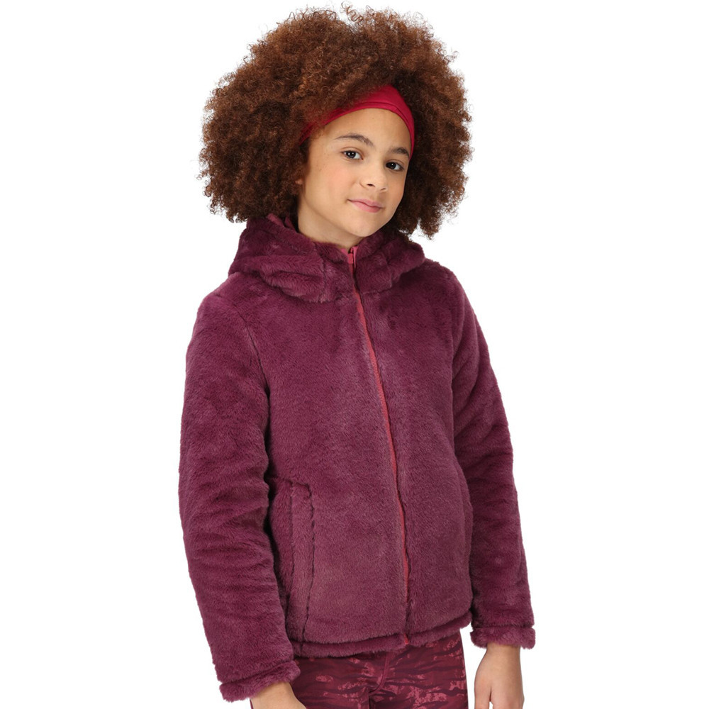 Regatta Girls Spyra III Hooded Reversible Fleece Coat 9-10 Years - Chest 69-73cm (Height 135-140cm)