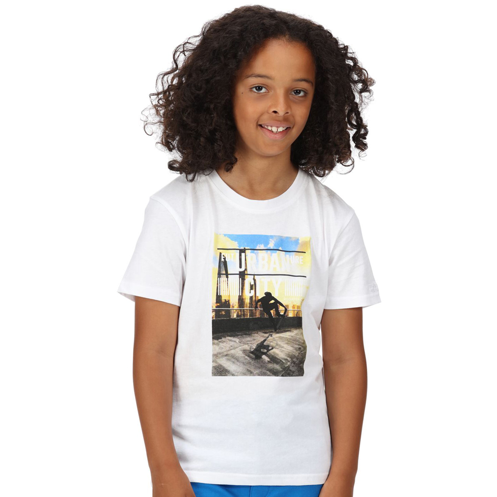 Regatta Boys Bosley V Coolweave Cotton Jersey T Shirt 13 Years - Chest 79-83cm (Height 153-158cm)