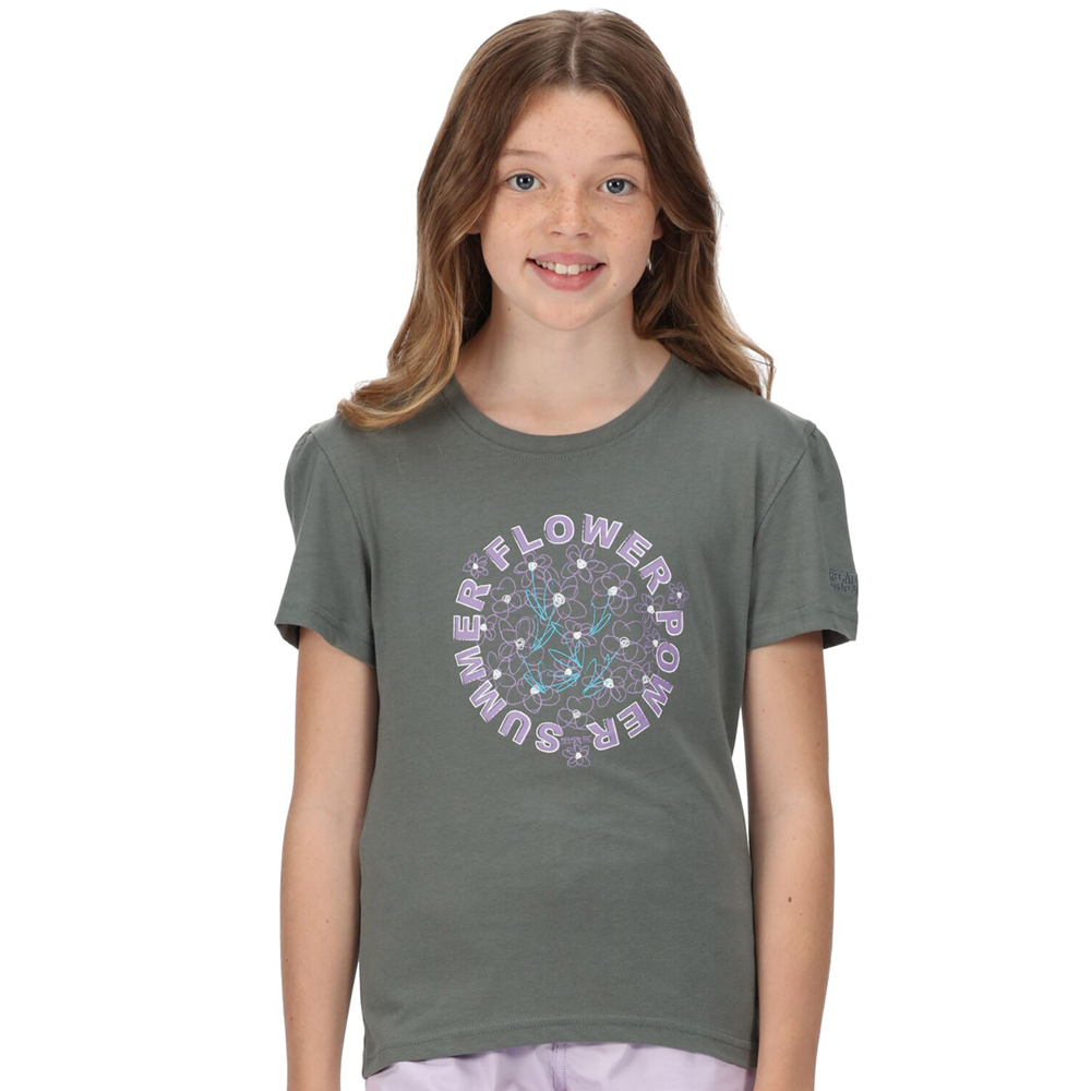 Regatta Girls Bosley V Coolweave Cotton Jersey T Shirt 11-12 Years- Chest 30-31’, (75-79cm)