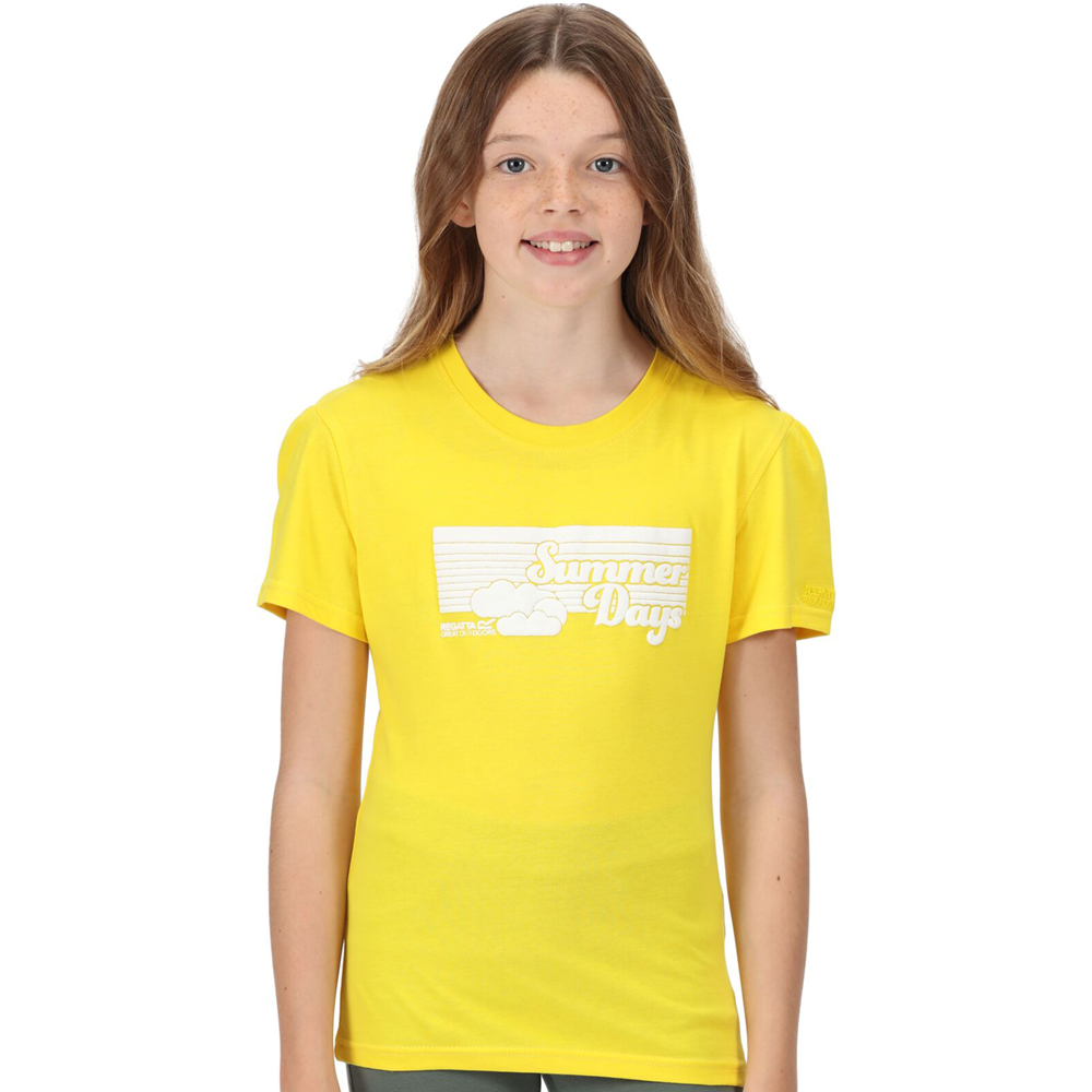 Regatta Girls Bosley V Coolweave Cotton Jersey T Shirt 7-8 Years- Chest 25-26’, (63-67cm)