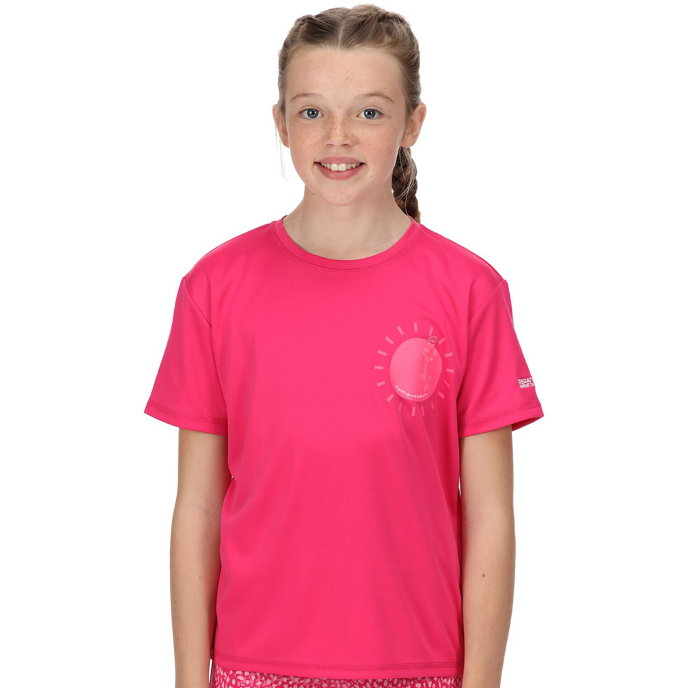 Product image of Regatta Girls Alvarado VI Quick Drying Short Sleeve T Shirt 15-16 Years- Chest 35-36', (89-92cm)
