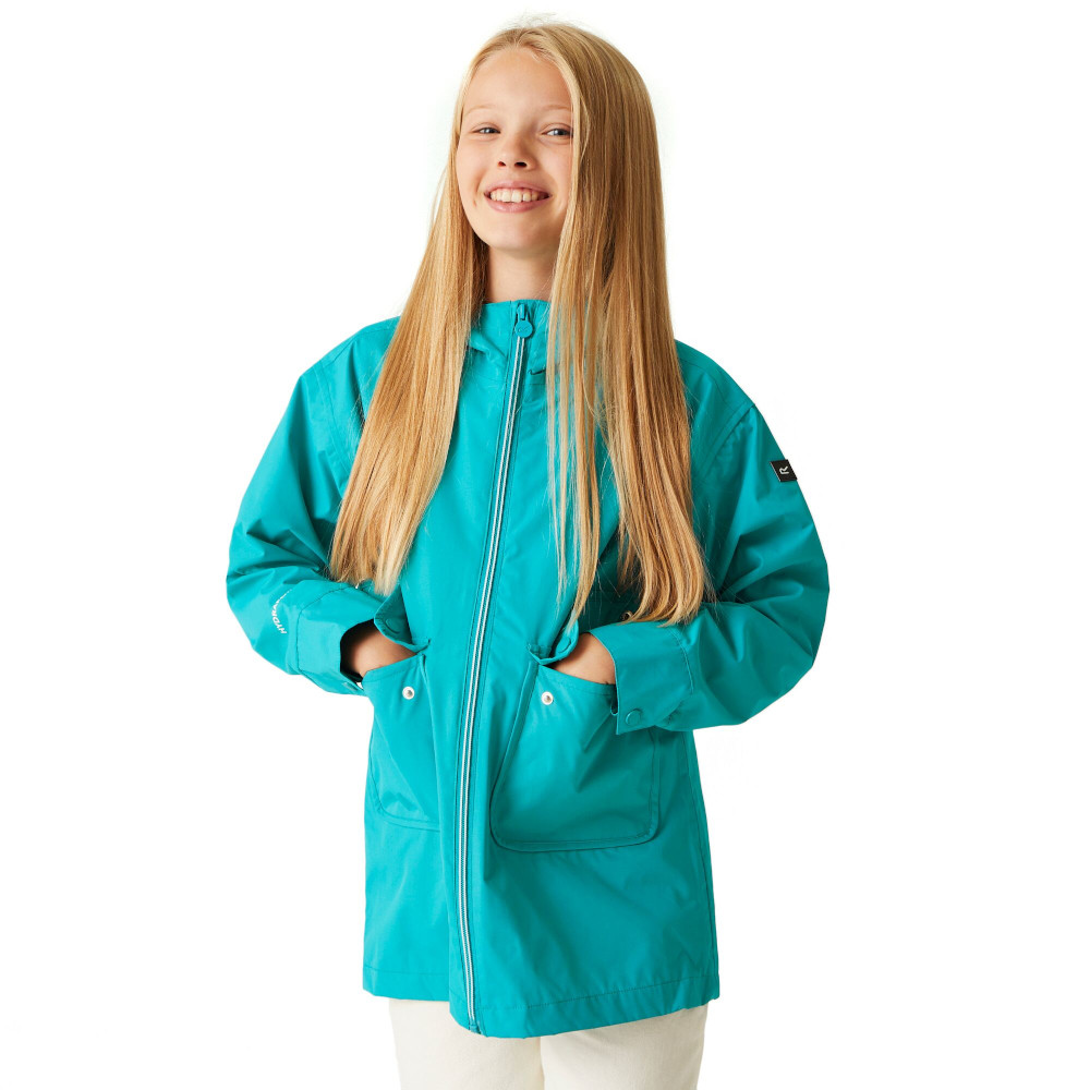 Regatta Girls Beylina Full Zip Waterproof Breathable Coat 5-6 Years - Chest 59-61cm (Height 110-116cm)