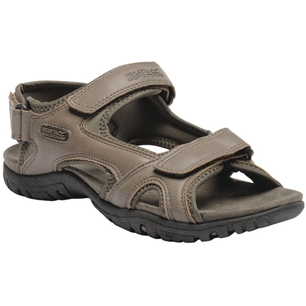 Product image of Regatta Mens Haris Three Strap Faux Leather Walking Sandals UK Size 9 (EU 43)