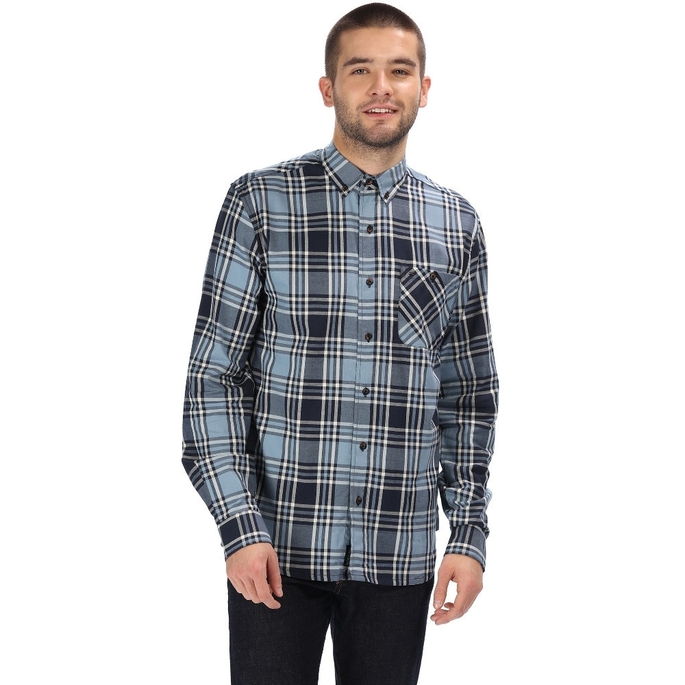 Regatta Mens Lazare Coolweave Cotton Long Sleeve Shirt S - Chest 37-38’ (94-96.5cm)