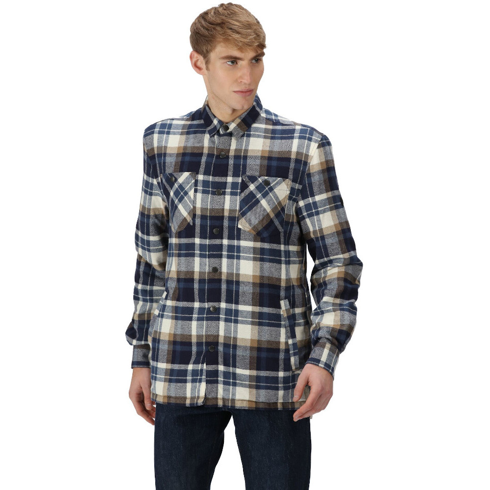 Regatta Mens Thamos Organic Cotton Check Long Sleeve Shirt XL - Chest 43-44’ (109-112cm)