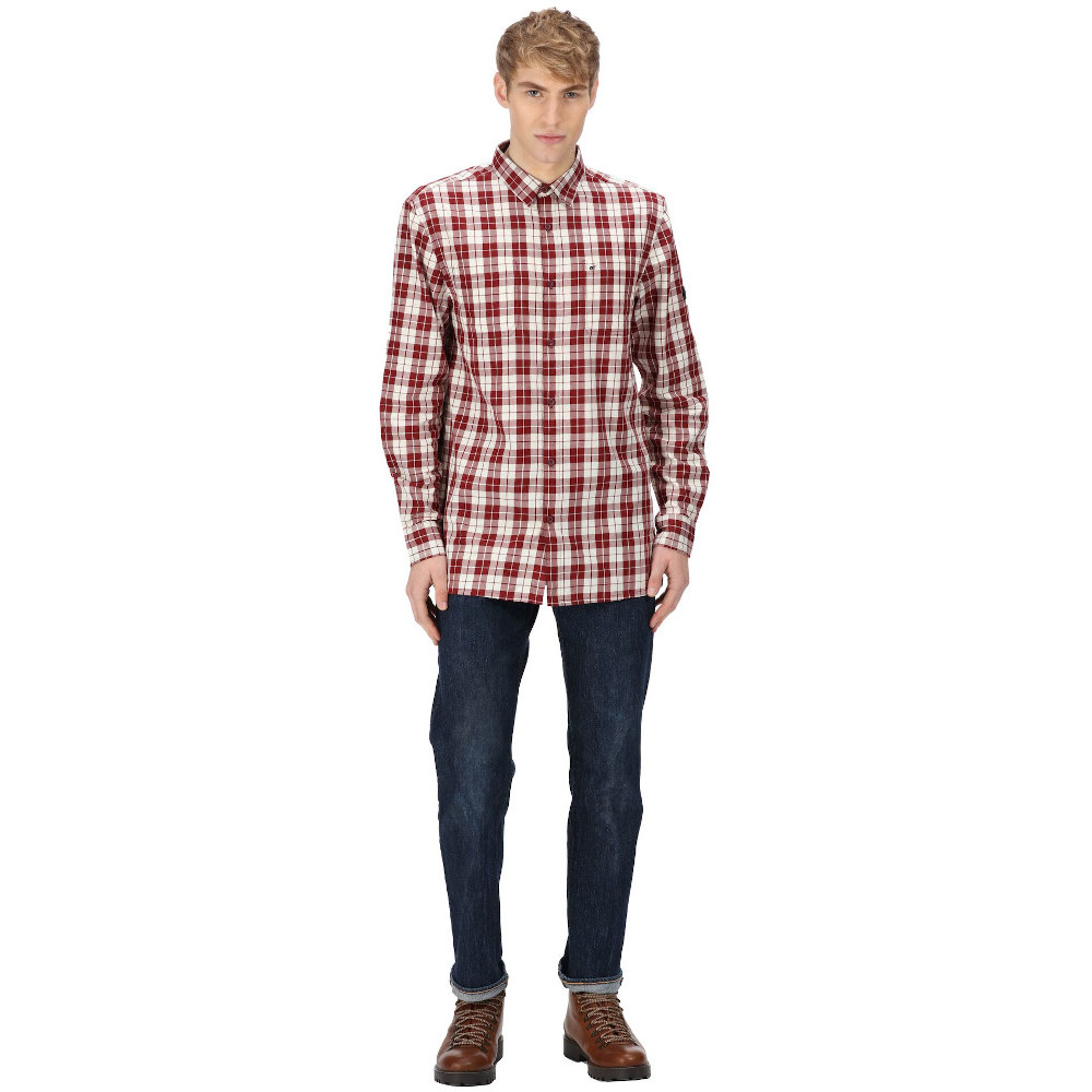 Regatta Mens Lance Organic Cotton Long Sleeve Shirt L - Chest 41-42’ (104-106.5cm)