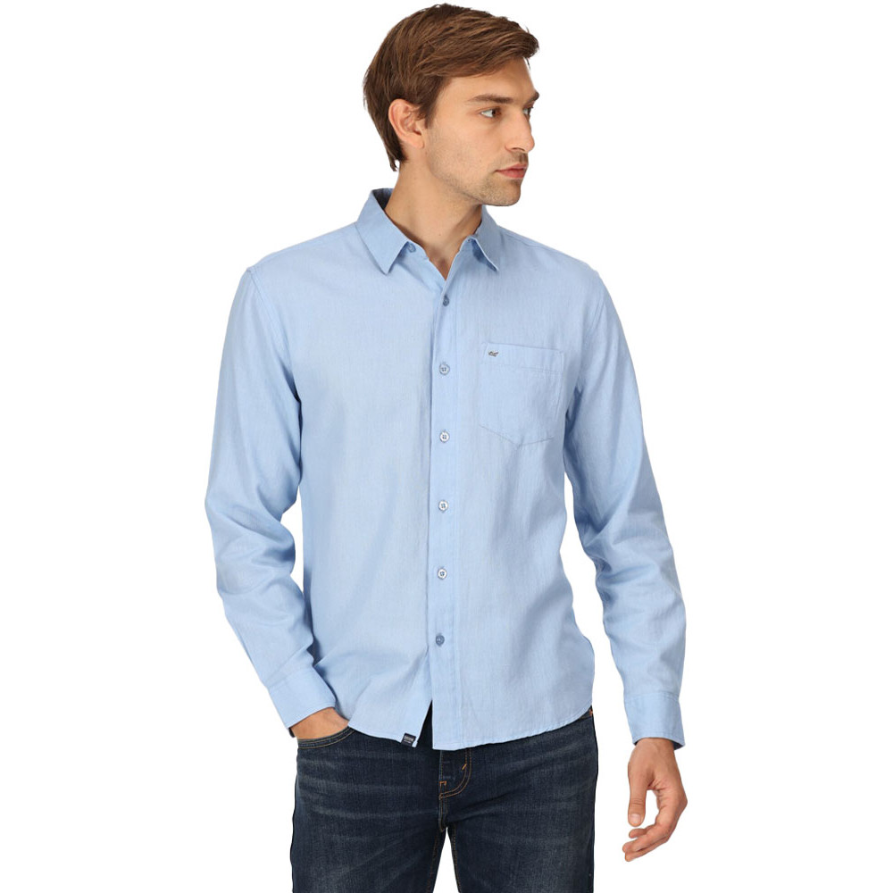 Regatta Mens Brycen Soft Cotton Long Sleeve Shirt L- Chest 41-42’ (104-106.5cm)