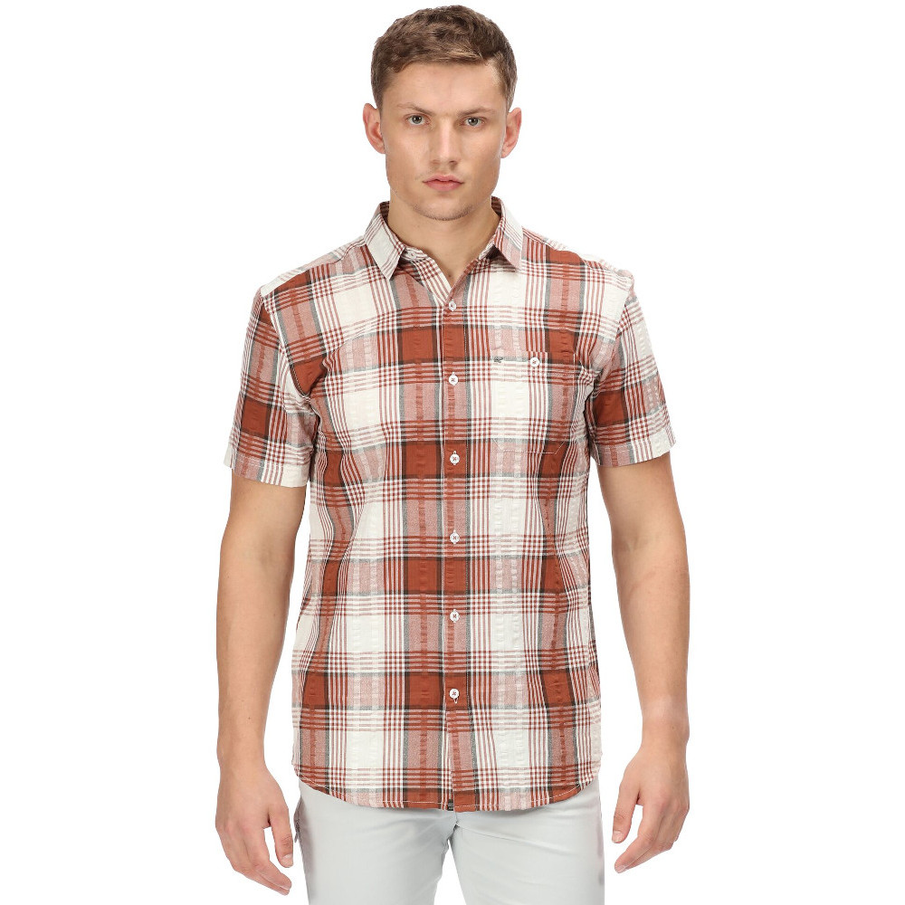 Regatta Mens Deakin IV Coolweave Cotton Short Sleeve Shirt L- Chest 41-42’ (104-106.5cm)
