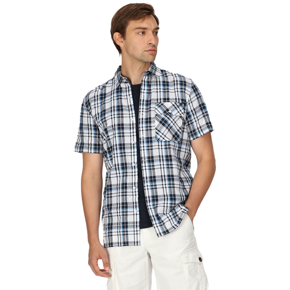 Regatta Mens Deavin Short Sleeve Casual Check Shirt S - Chest 37-38’ (94-96.5cm)