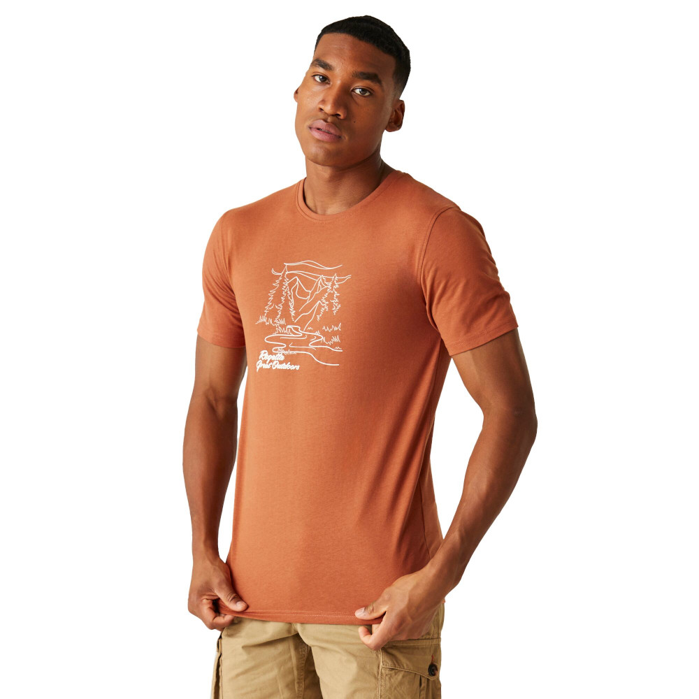 Regatta Mens Cline VIII Short Sleeve Graphic T Shirt XXL - Chest 46-48’ (117-122cm)