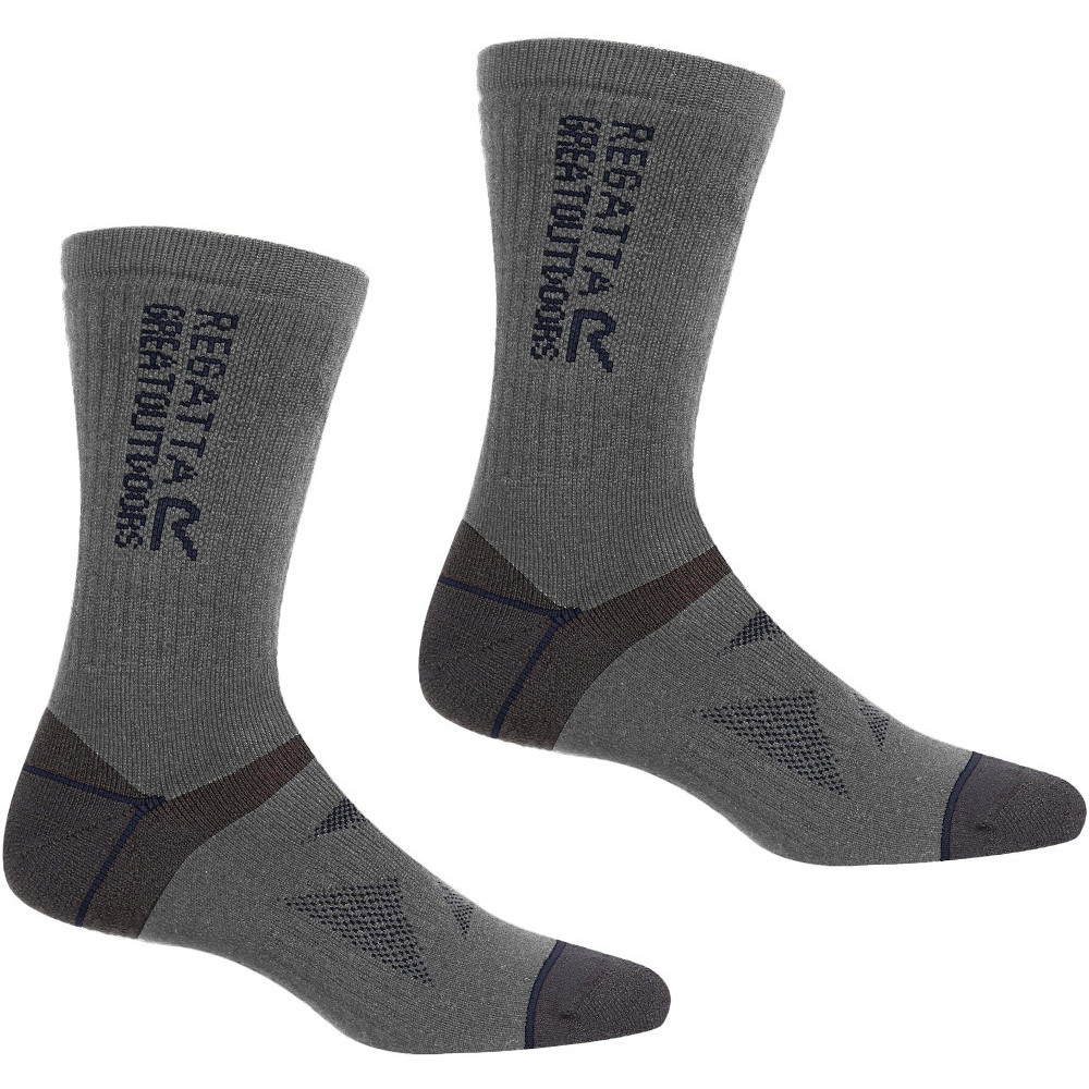 Product image of Regatta Mens 2 Pack Merino Wool Hiker Walking Socks UK Size 6-8