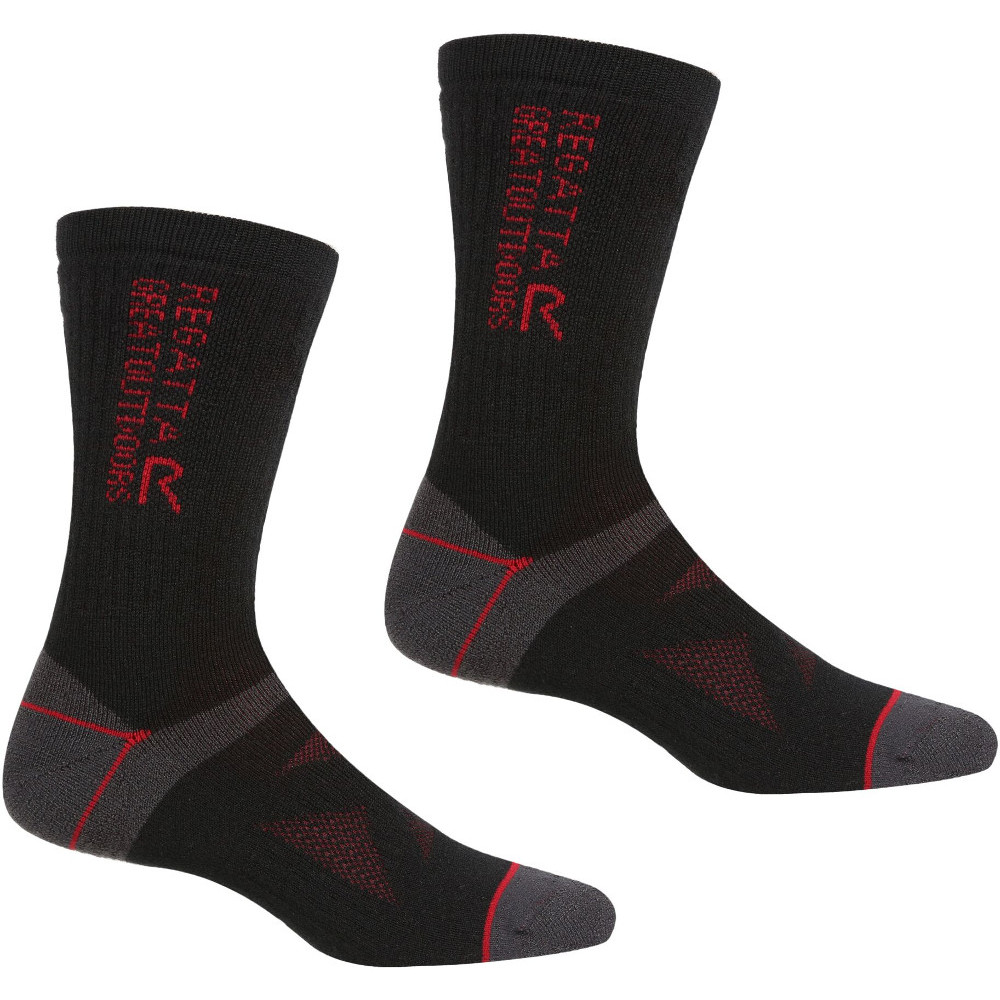 Regatta Mens 2 Pack Merino Wool Hiker Walking Socks UK Size 9-12