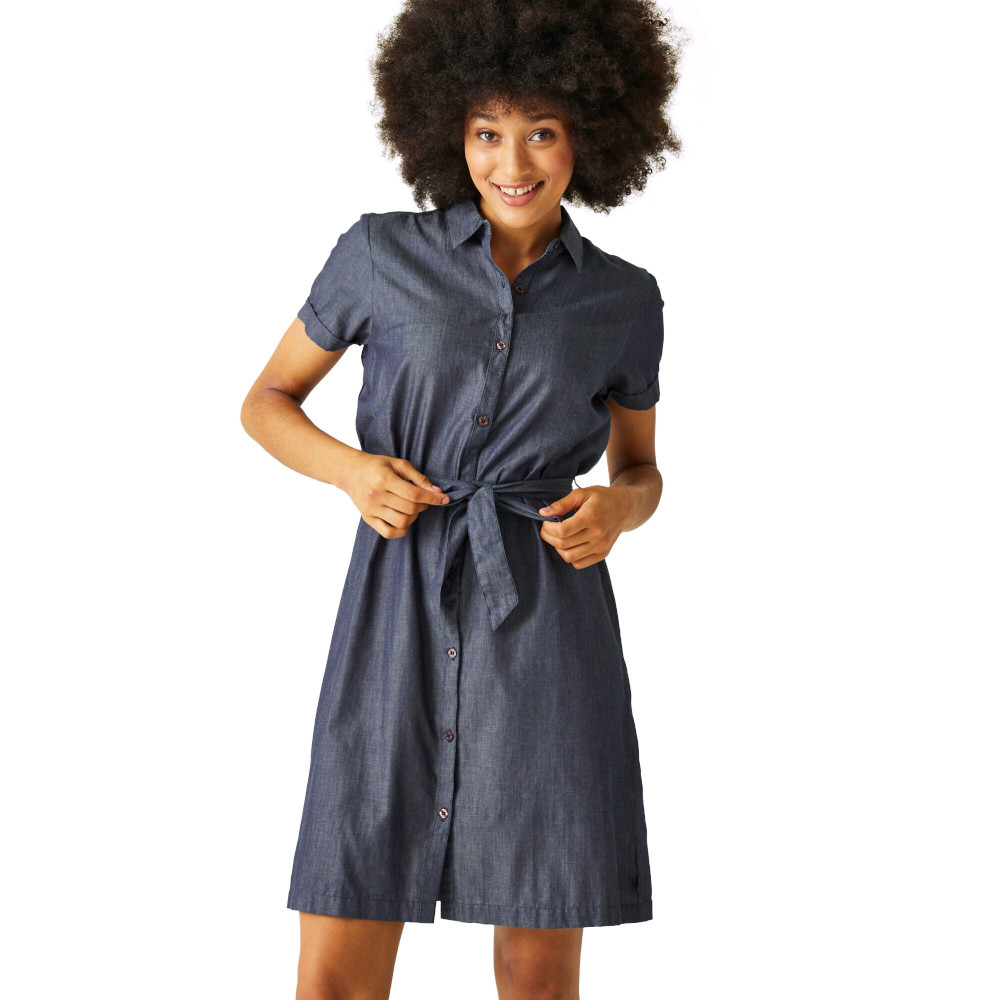 Regatta Womens Rema Cotton Shirt Dress 10 - Waist 27’ (68cm), Inside Leg 31’