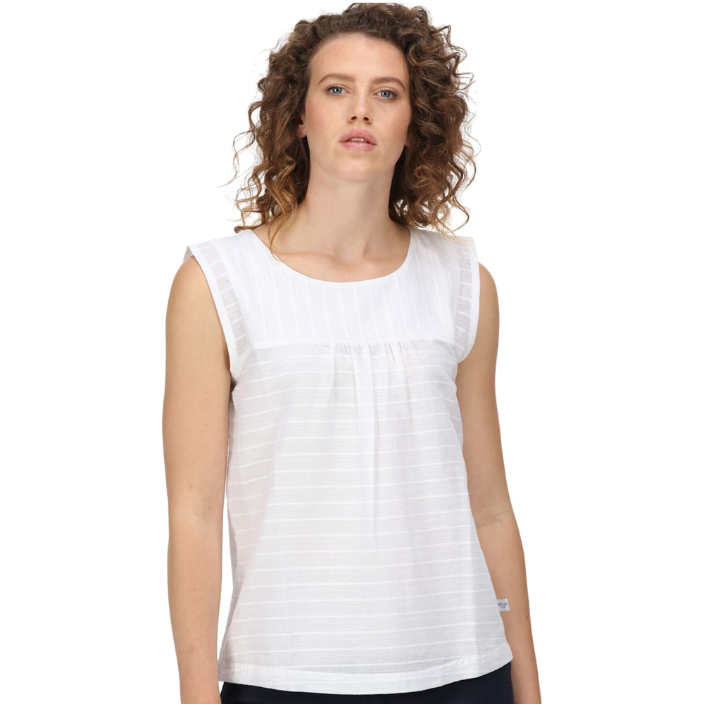 Regatta Womens Bridgidine Stripe Dobby Short Sleeve T Shirt 18 - Bust 43’ (109cm)