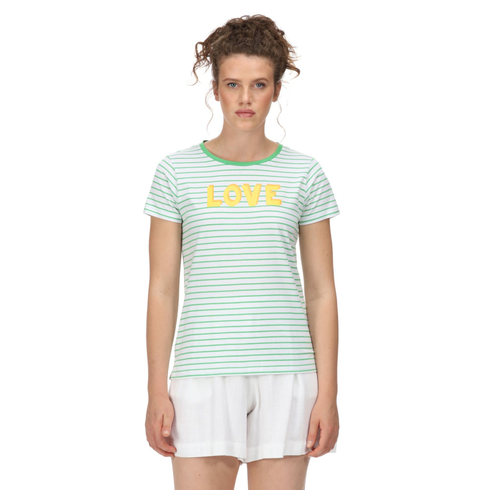 Regatta Womens Odalis Coolweave Cotton Stripe Jersey T Shirt 12 - Bust 36’ (92cm)
