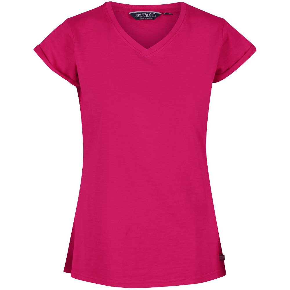 Regatta Womens Fyadora Coolweave Cotton V Neck T Shirt 12 - Bust 36’ (92cm)