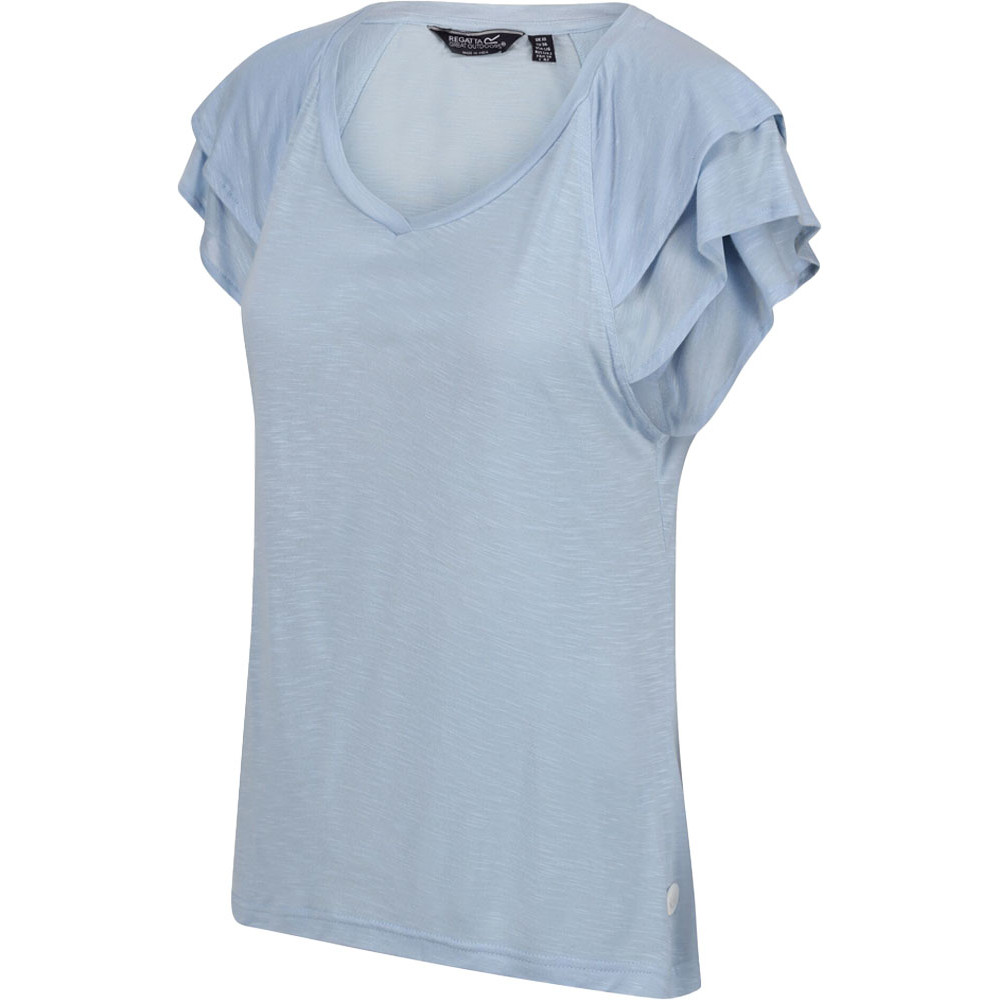 Regatta Womens Ferra Lightweight Ruffle Sleeve T Shirt Top 14 - Bust 38’ (97cm)