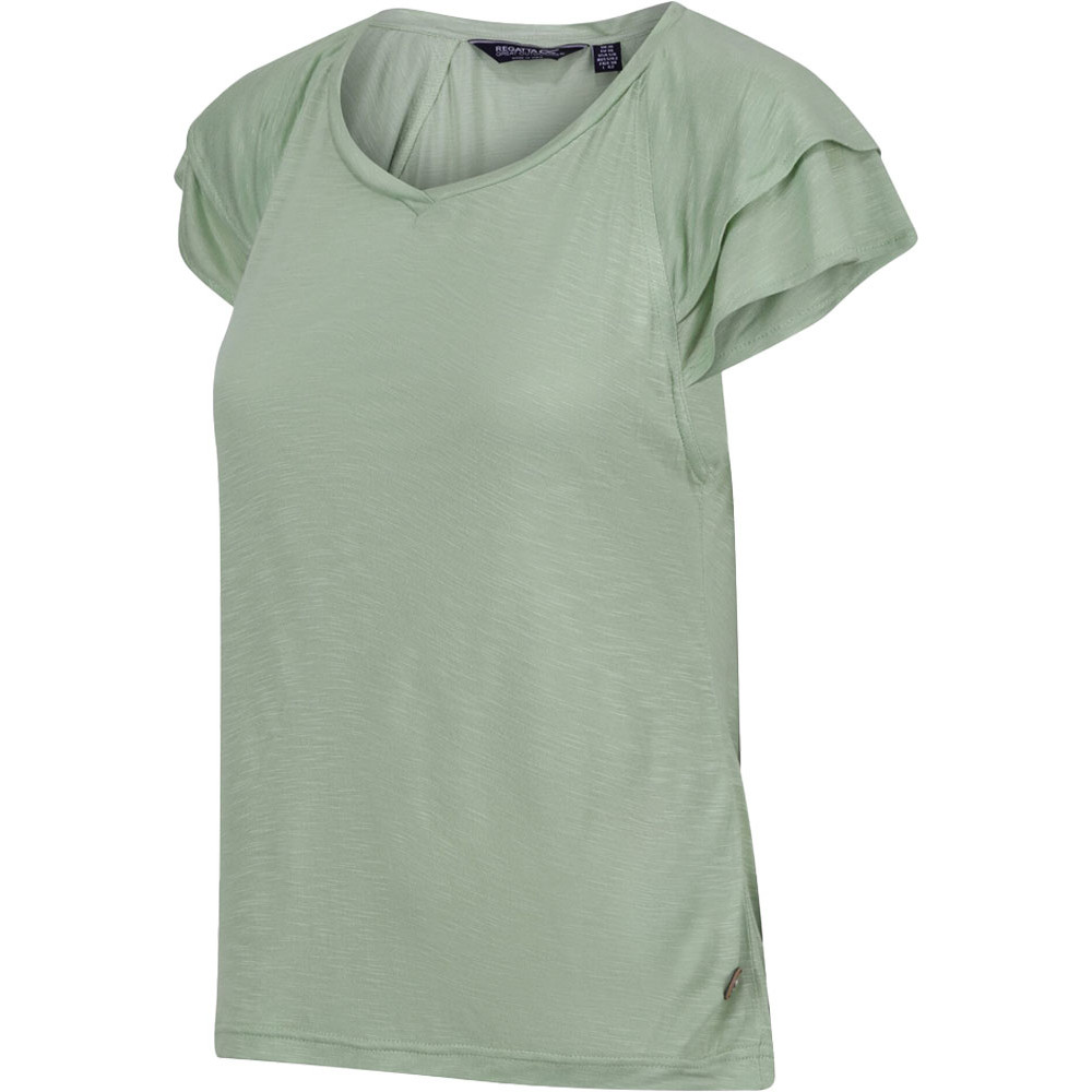 Regatta Womens Ferra Lightweight Ruffle Sleeve T Shirt Top 16 - Bust 40’ (102cm)
