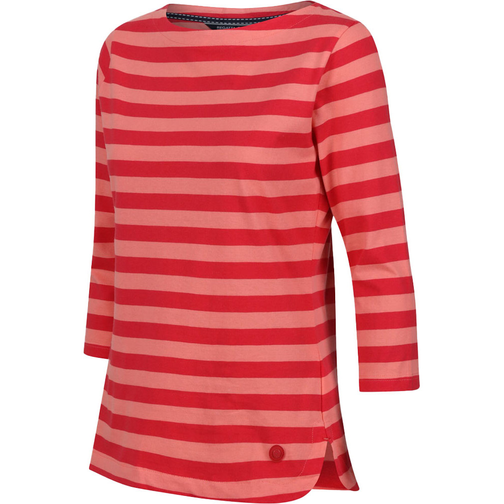 Regatta Womens Bayla 3/4 Sleeve Striped Boat Neck T Shirt 12 - Bust 36’ (92cm)
