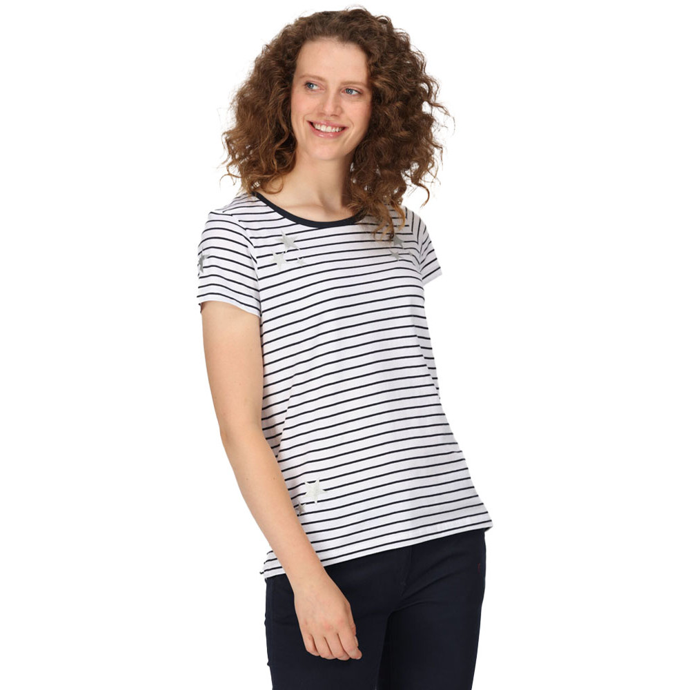 Regatta Womens Odalis II Striped Graphic T Shirt 10 - Bust 34’ (86cm)