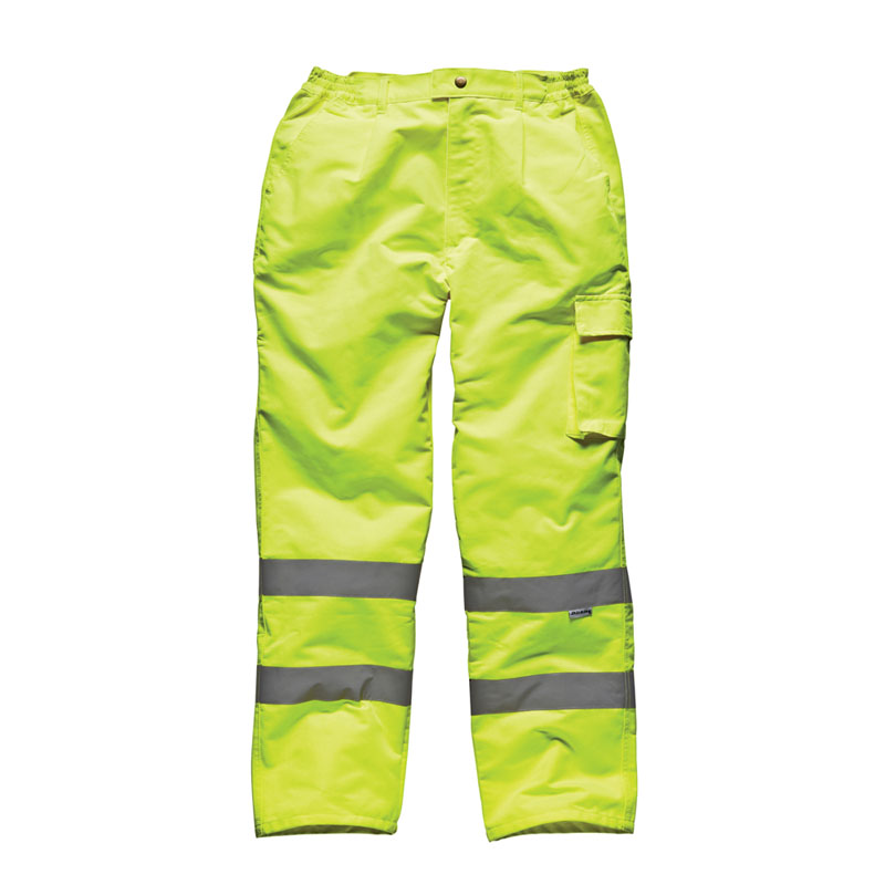 Dickies Mens Hi Vis Pc Workwear Trousers Yellow SA35015Y