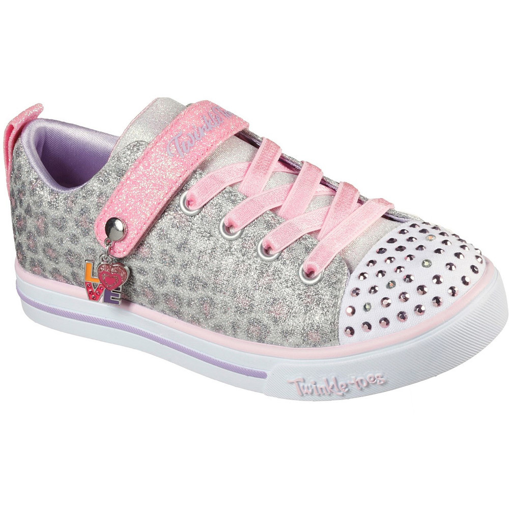 Skechers Girls Sparkle Lite Leopard Shines Trainers Shoes UK Size 12.5 (EU 31)