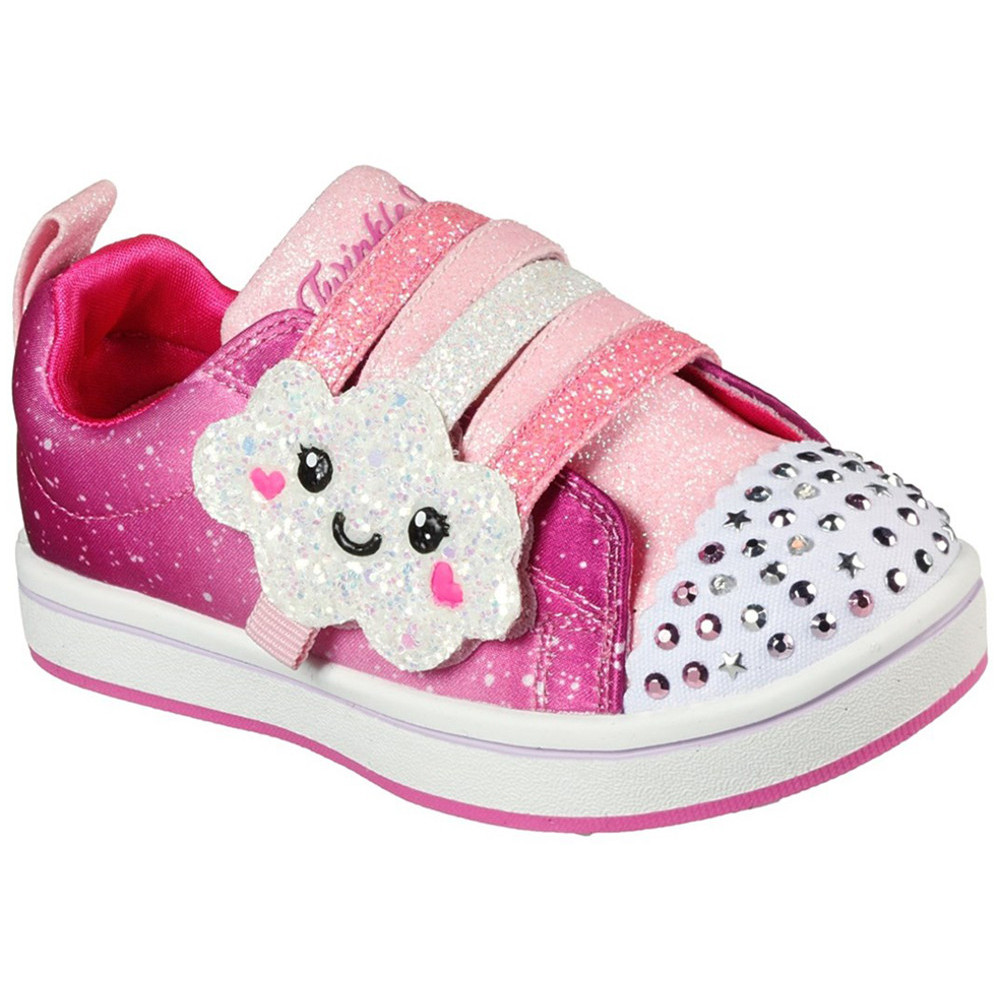 Skechers Girls Sparkle Rayz Rainbow Smiles Light Up Shoes UK Size 4 (EU 21)