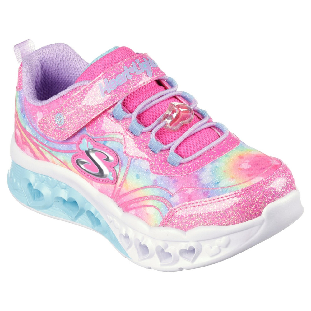 Skechers Girls Flutter Heart Lights Groovy Swirl Trainers UK Size 2 (EU 35)