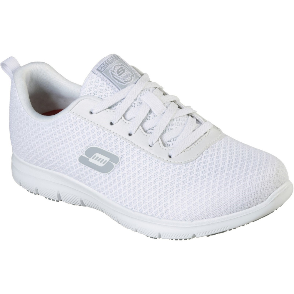 Skechers Womens Squad Slip Resistant Lace Up Safety Trainers UK Size 7 (EU 40)