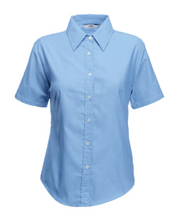 Fruit Of The Loom Lady-Fit Short Sleeve Oxford Shirt