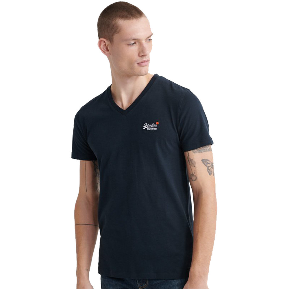 Superdry Mens Orange Label Vintage Embroidered Vee T Shirt Small- Chest 36' (91cm)