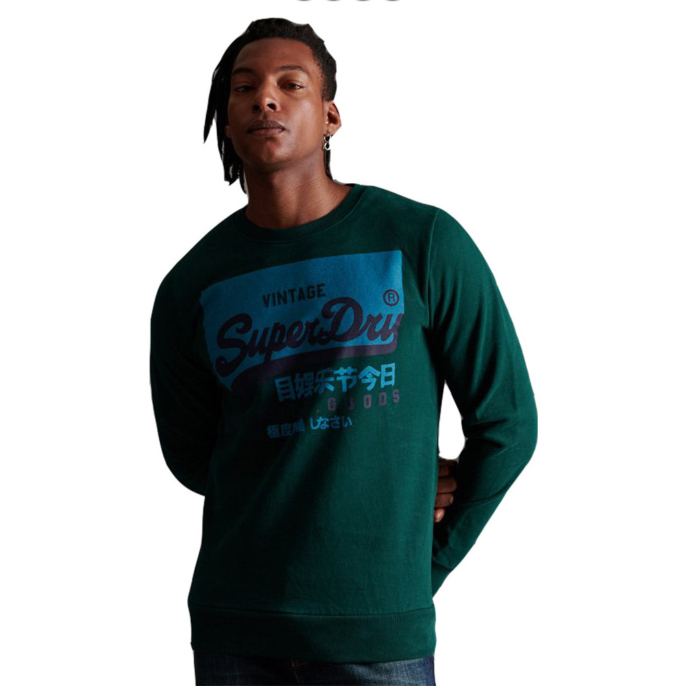Superdry Mens Vintage Logo Organic Cotton Crew Sweatshirt Extra Small- Chest 34' (86cm)