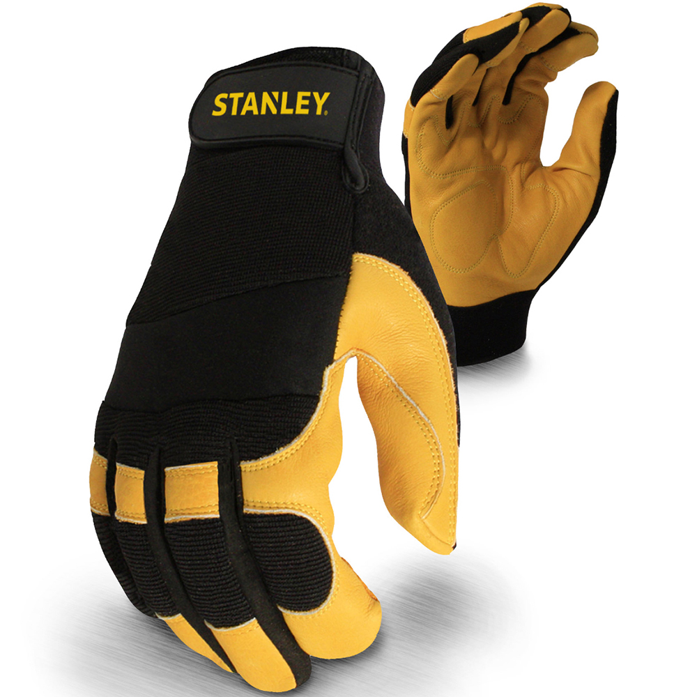 Stanley Mens Performance Leather Lightweight Hybrid Gloves Large