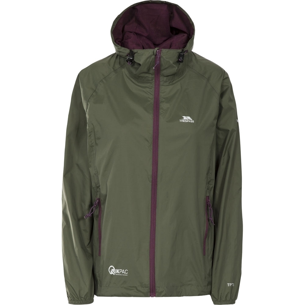 Trespass Womens/Ladies Qikpac Waterproof Breathable Windproof Jacket XXS - Bust 31 (78cm)