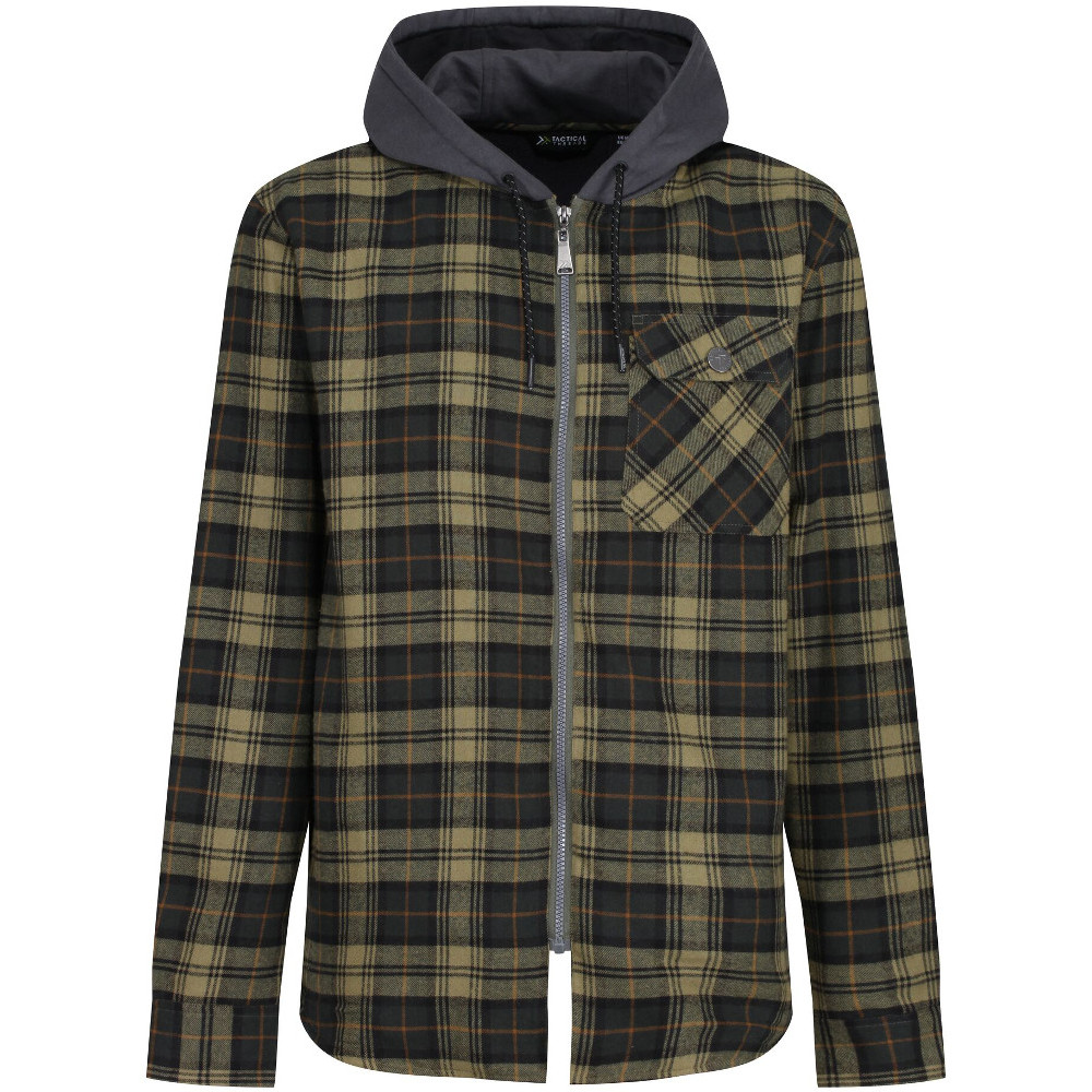 Tactical Threads Mens Siege Cotton Hooded Shirt Jacket XL- Chest 44’, (112cm)