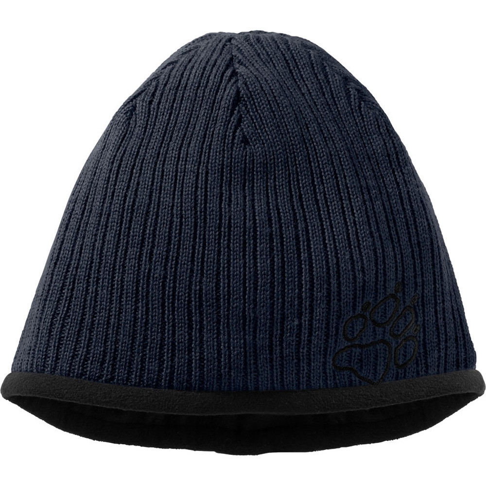Product image of Jack Wolfskin Mens Stormlock Rip Rap Fleece Lined Wool Beanie Hat Grey M - Head 54-57cm