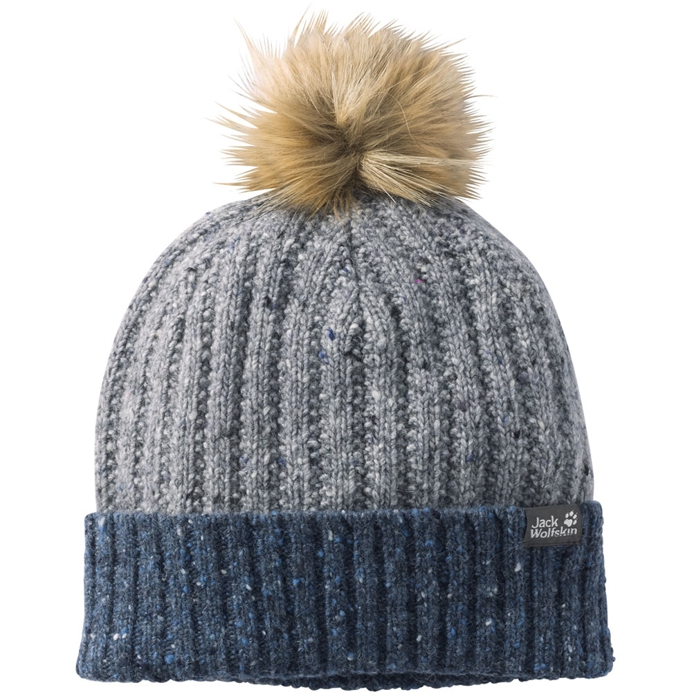 Product image of Jack Wolfskin Boys & Girls Merino Wool Faux Fur Bobble Hat Cap S - Head 49-50cm