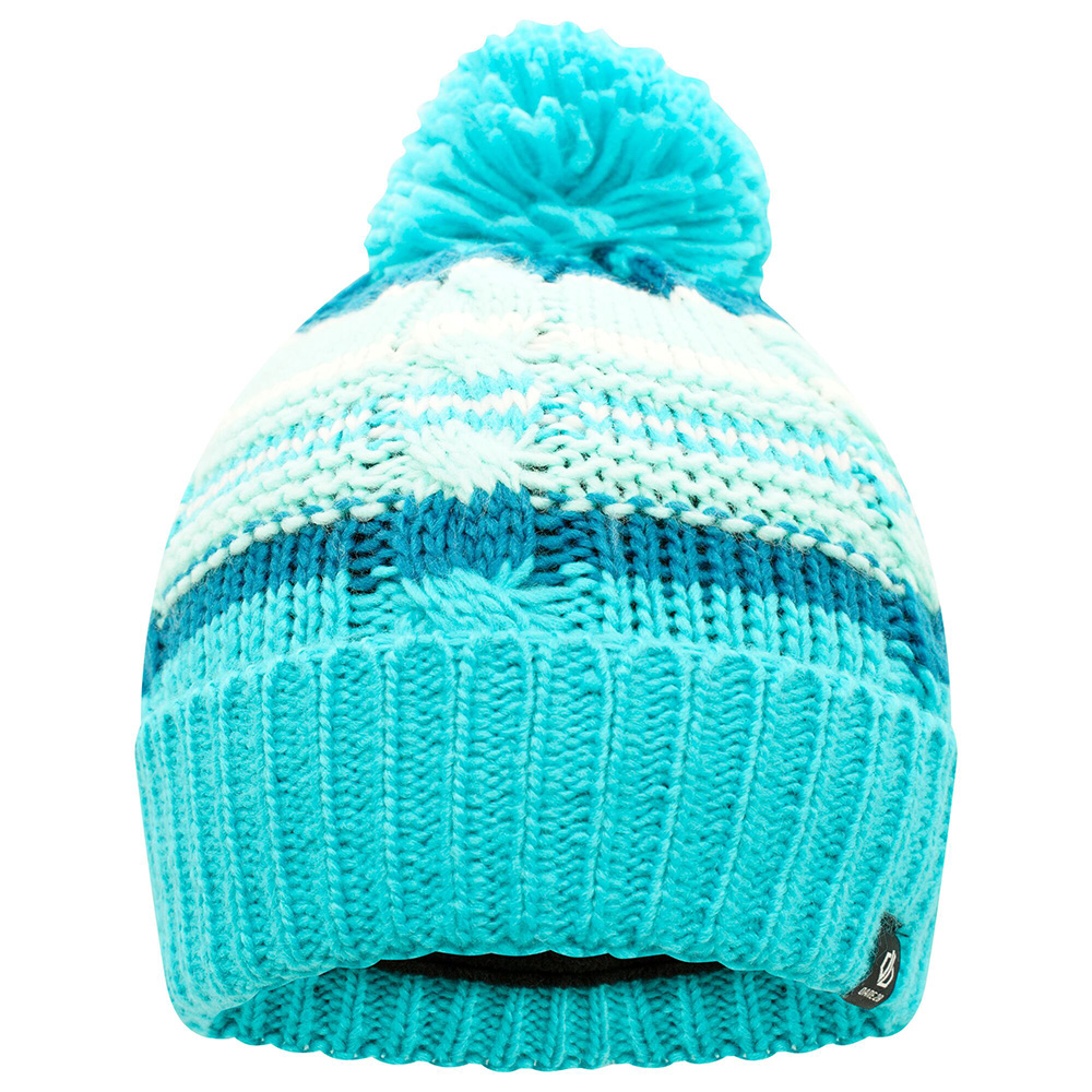 Dare2b Girls In The Know Fleece Lined Quirky Bobble Finish Beanie Blue 