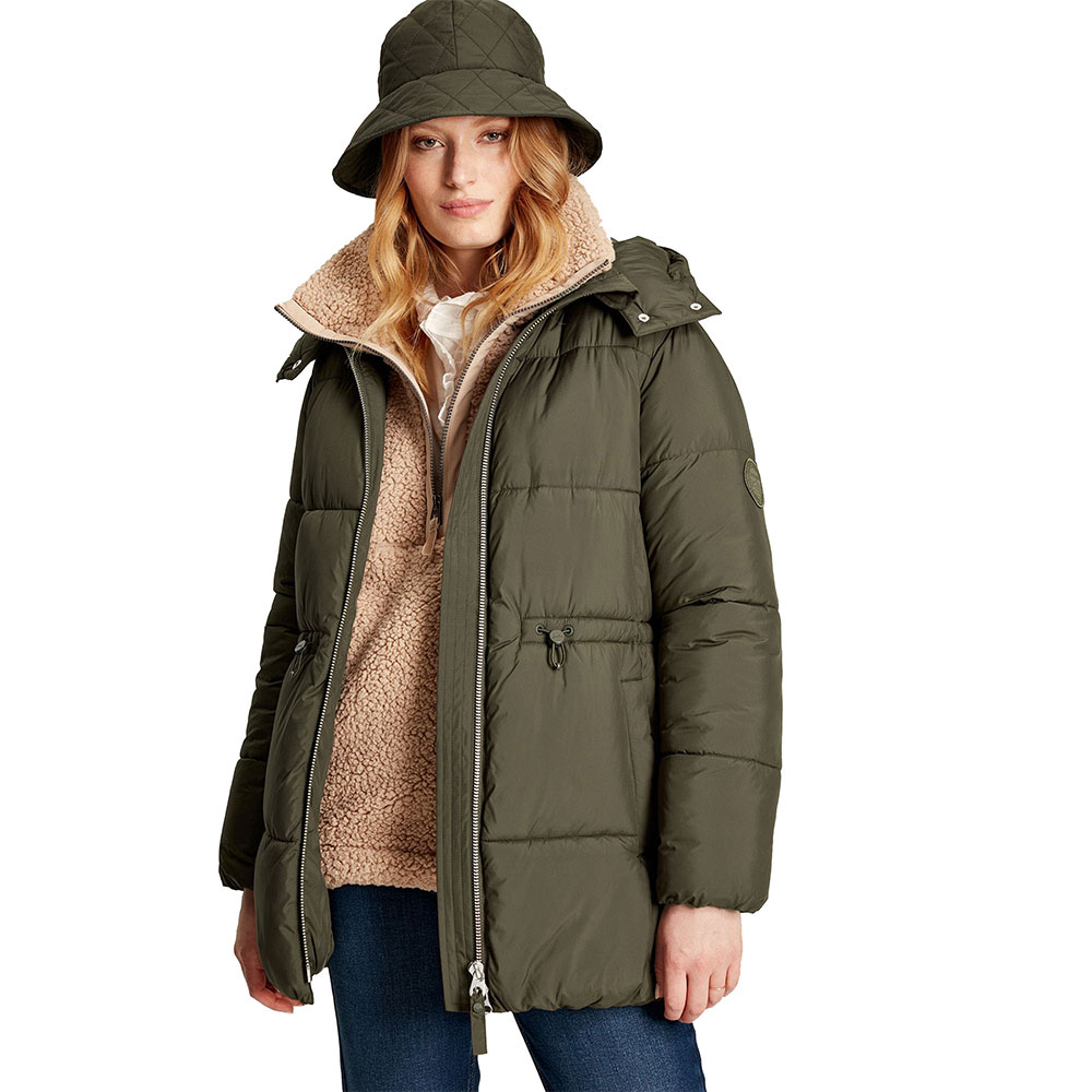 Joules Womens Holsworth Padded Quilted Hooded Winter Coat Outdoor Look