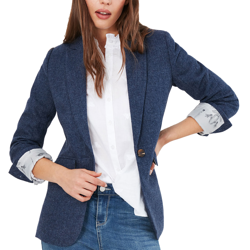Joules Womens Bramble Recycled Fashionable Wool Blazer Outdoor Look