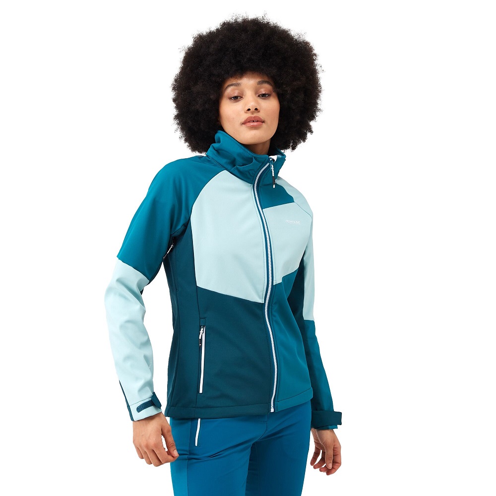 Regatta Womens Desoto IX Full Zip Hooded Softshell Coat Outdoor Look